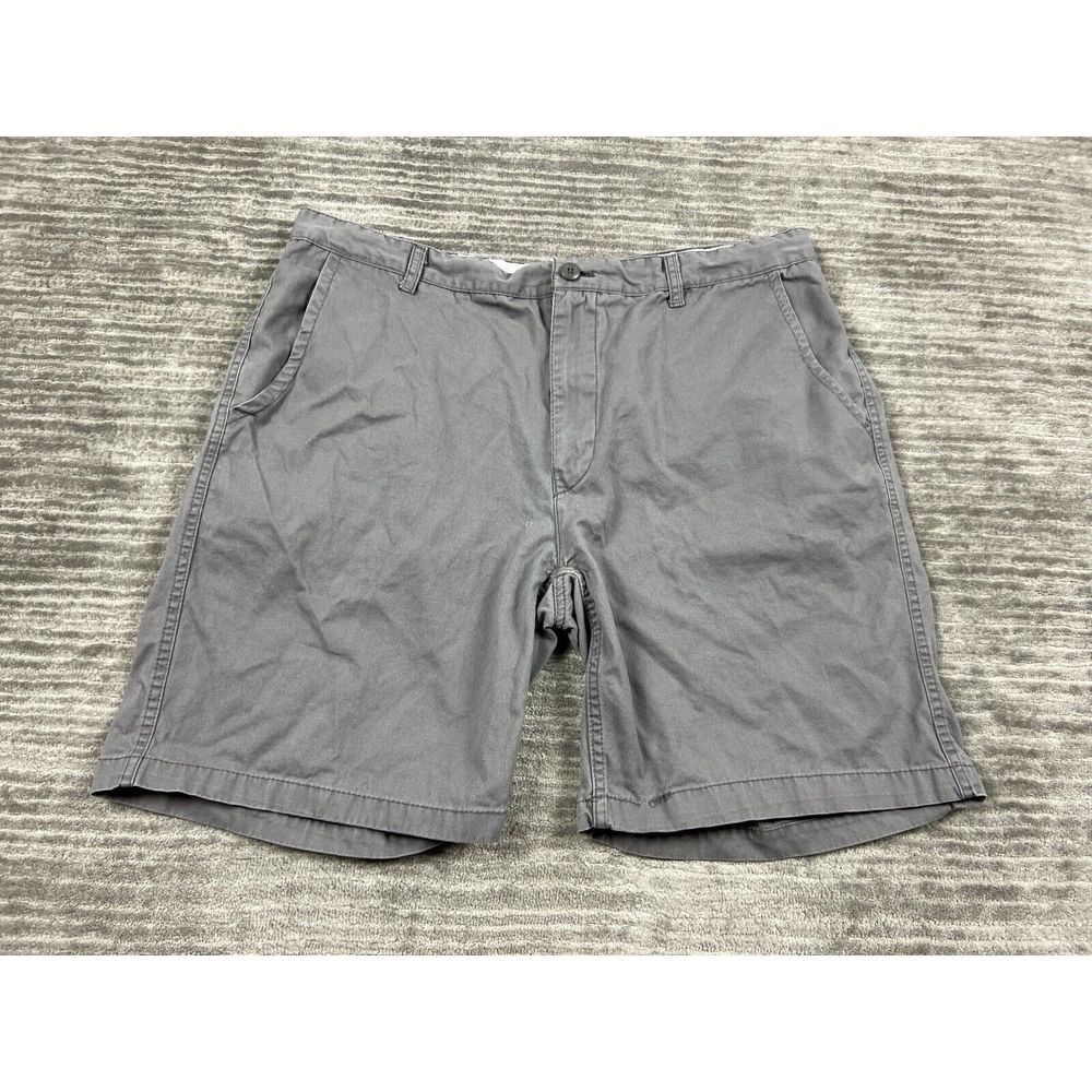 City Streets Shorts Mens 40 Gray Flat Front Chino‎ Outdoors Casual